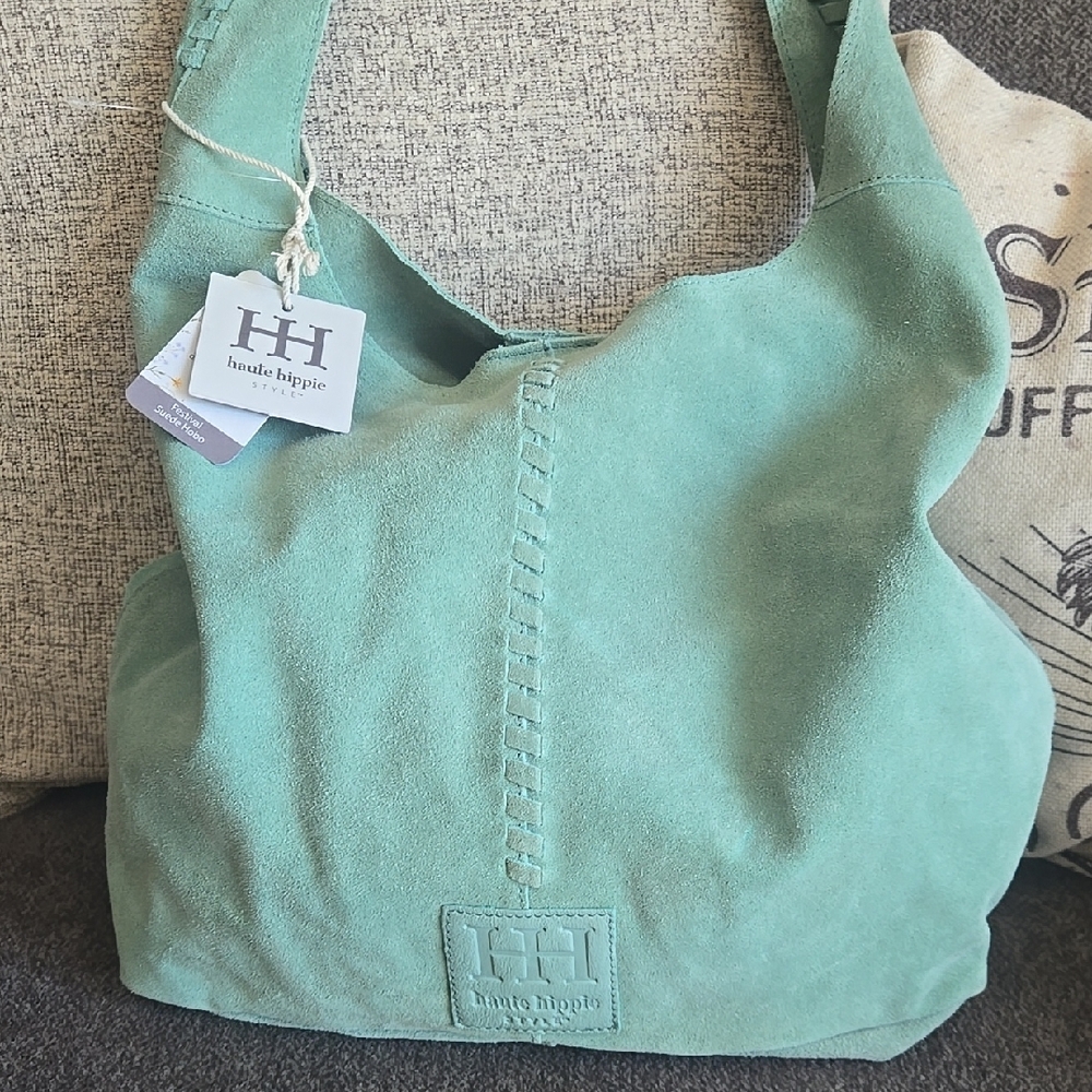 Haute Hippie Aqua Colored Suede Women's Bag*SOLD*